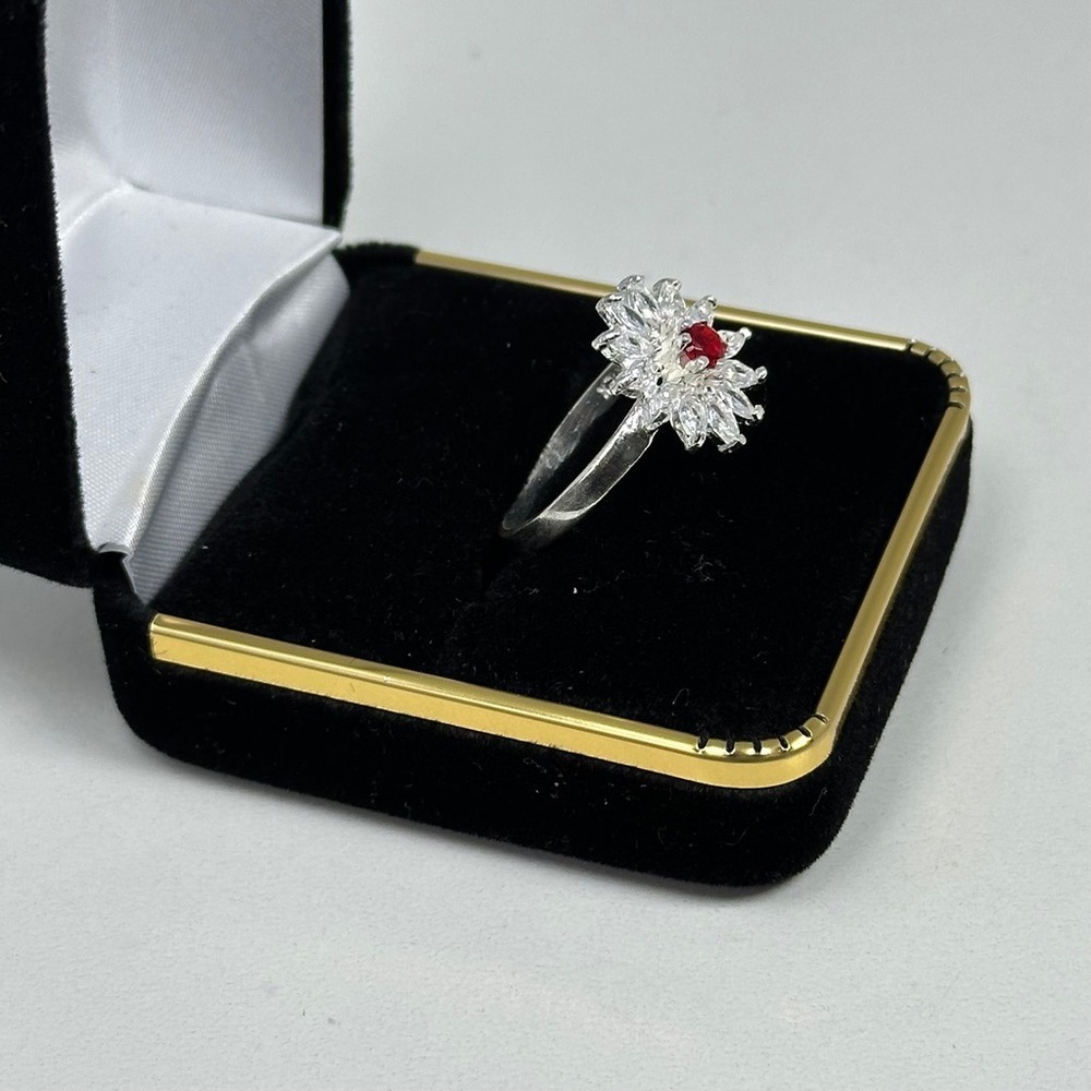 Vintage Mexico 925 Sterling Silver Flower Cluster Ring Size 8.5 - Picture 3 of 8